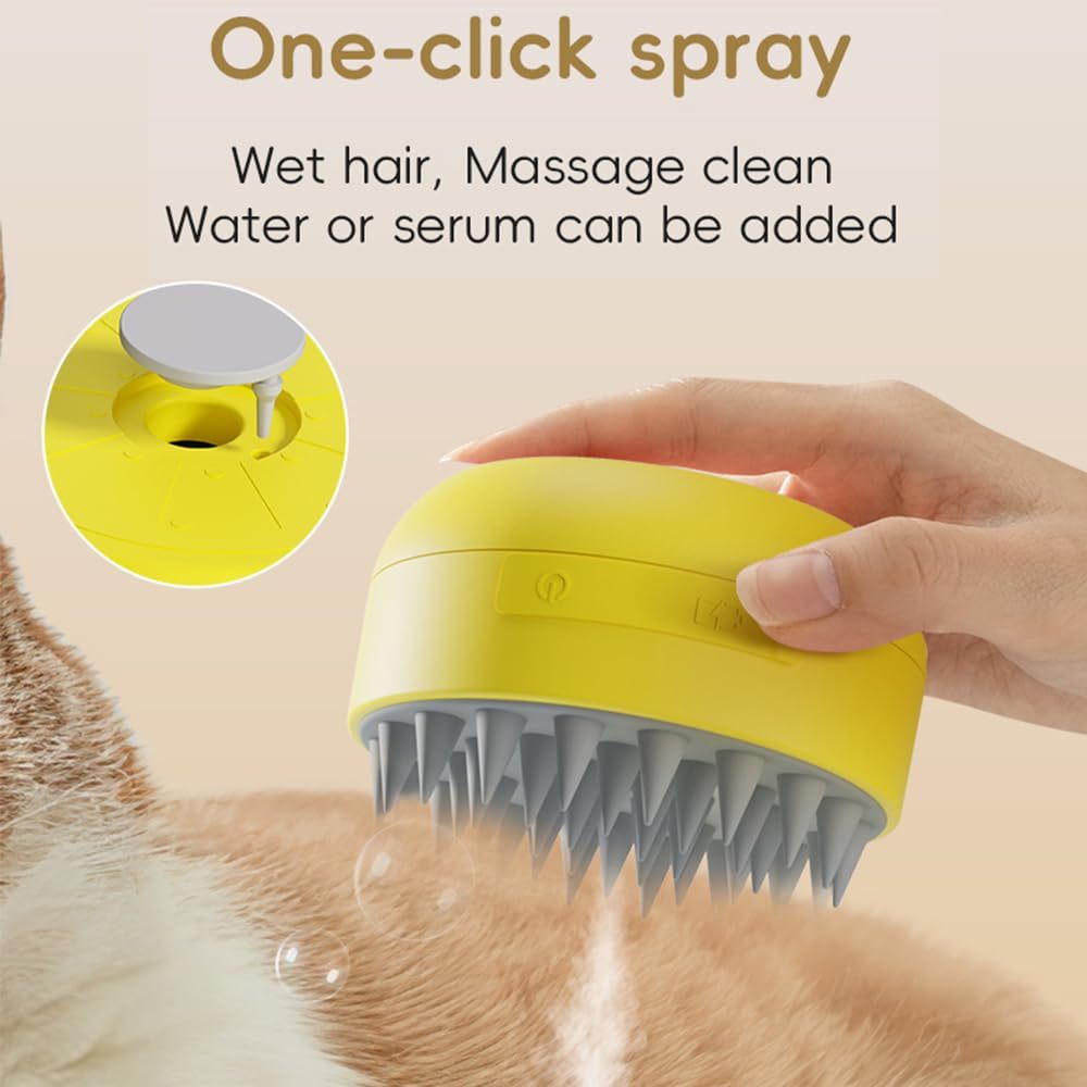 Cat Steam Brush Cat Hair Brush 3 In 1 Cat Steamy Brush Cleanser Rechargeable Silicone Steam Brush For Removing Tangled And Loose Hair Cat Dog Steamy Brush For Massage